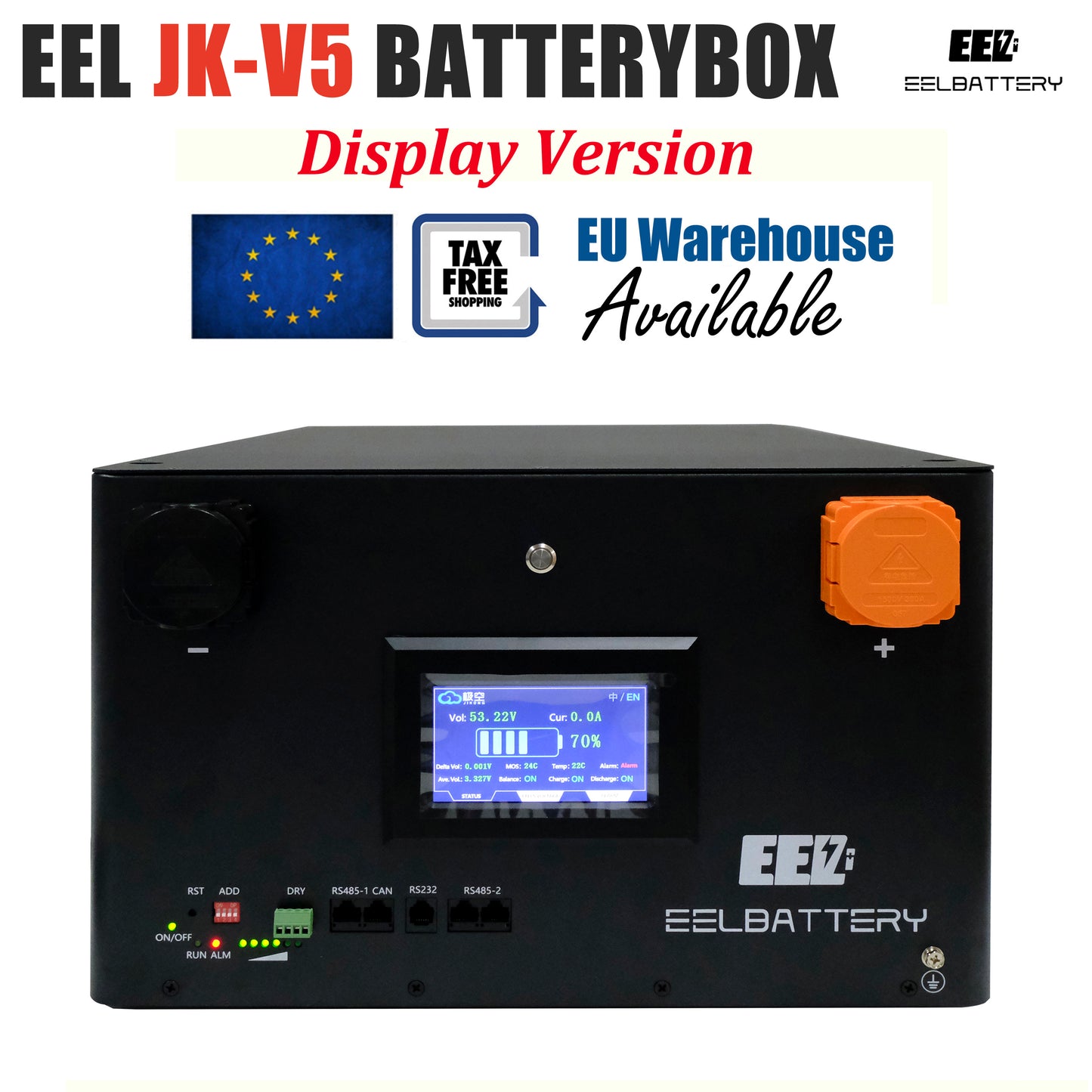 EEL 48V 16S 230Ah Server Rack Battery V5-JK Box DIY Stackable Kits with JK BMS Box Energy Storage EU Stock
