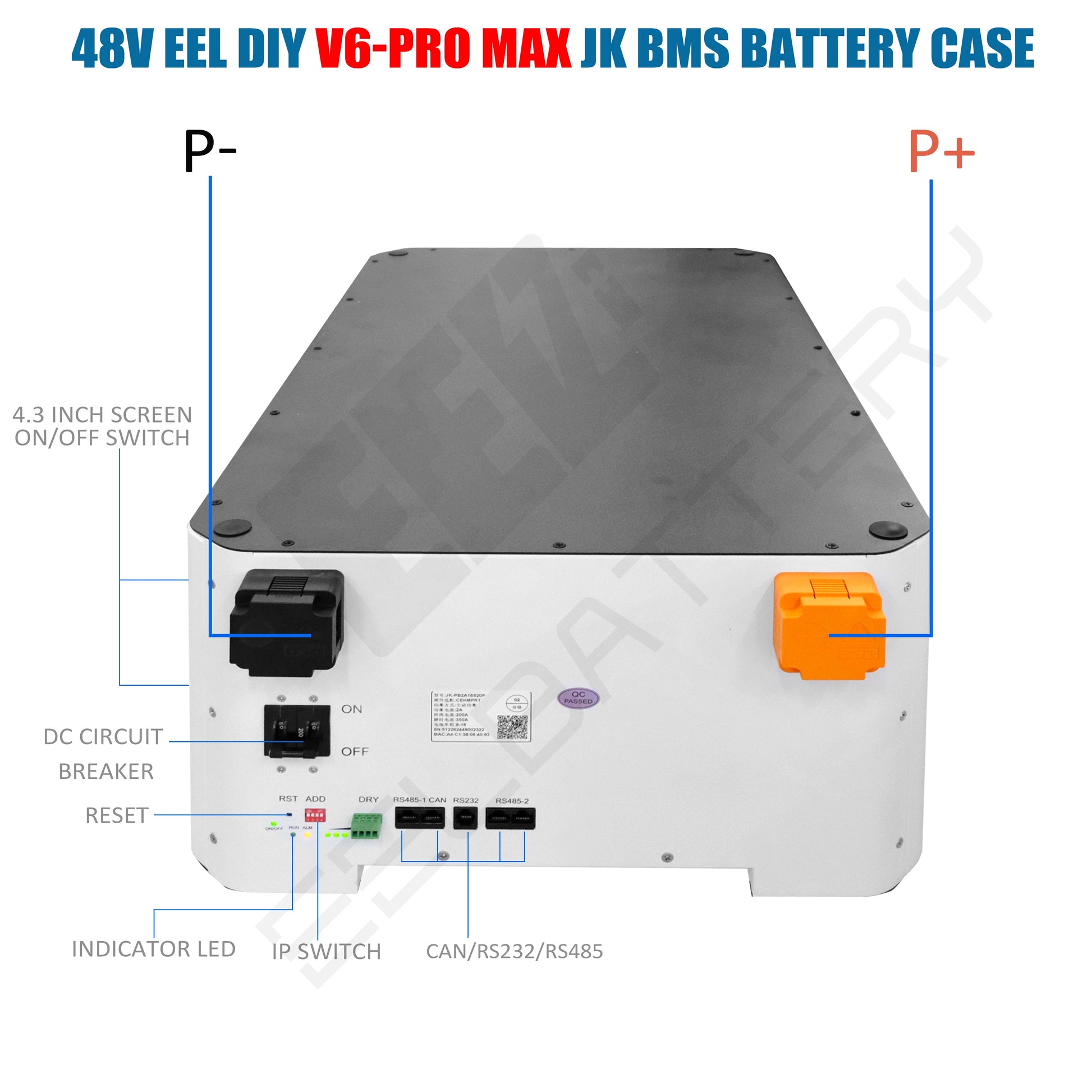 EU Stock-EEL 48V 16S V6-Pro MAX JK Battery Stackable Box DIY Kits with 200A V19 Inverter BMS Energy Storage System Pre-sale Free Shipping & Free Tax & With Cells EEL BATTERY