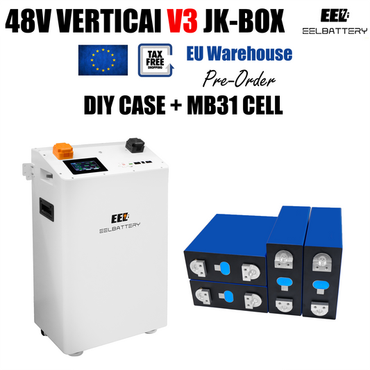 EEL 48V 16S DIY Vertical JK V3 Box DIY Battery Kits with JK V19 Inverter BMS and Wheels EU Shipping EEL BATTERY