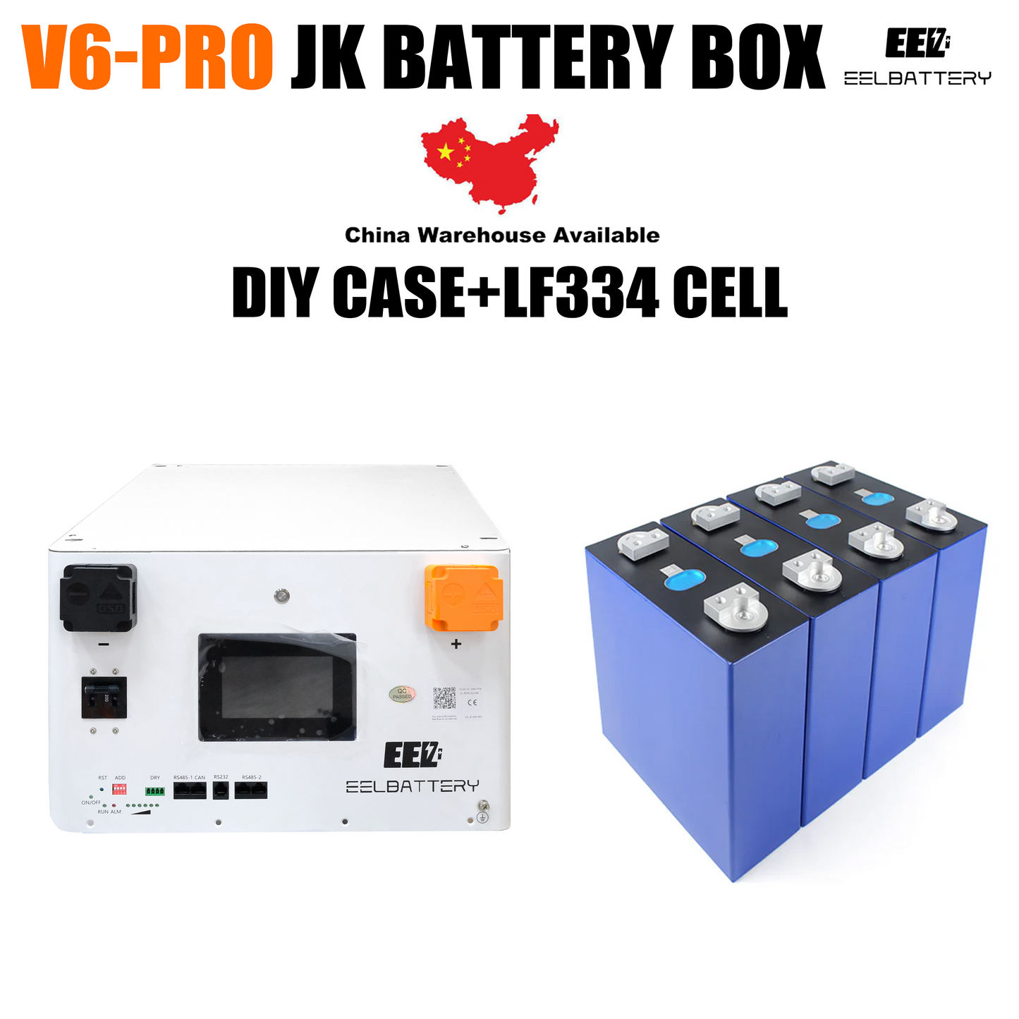 EEL 48V 16S V6-Pro JK Battery Stackable Box DIY Kits with 200A JK V19 BMS Energy Storage System EEL BATTERY