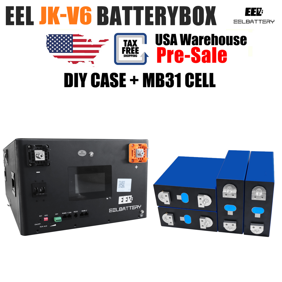 USA Stock-EEL 48V 16S V6-Pro JK Battery Stackable Box DIY Kits with 200A JK V19 BMS Energy Storage System Pre-Sale - EEL BATTERY