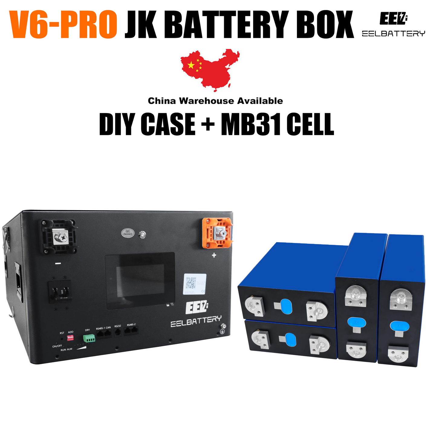 EEL 48V 16S V6-Pro JK Battery Stackable Box DIY Kits with 200A JK V19 BMS Energy Storage System EEL BATTERY