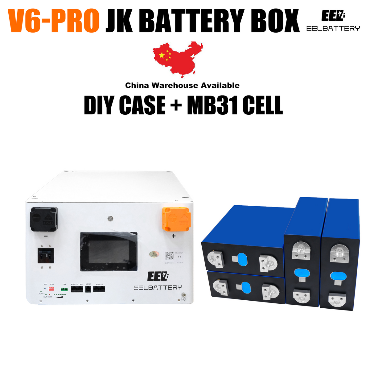 EEL 48V 16S V6-Pro JK Battery Stackable Box DIY Kits with 200A JK V19 BMS Energy Storage System EEL BATTERY