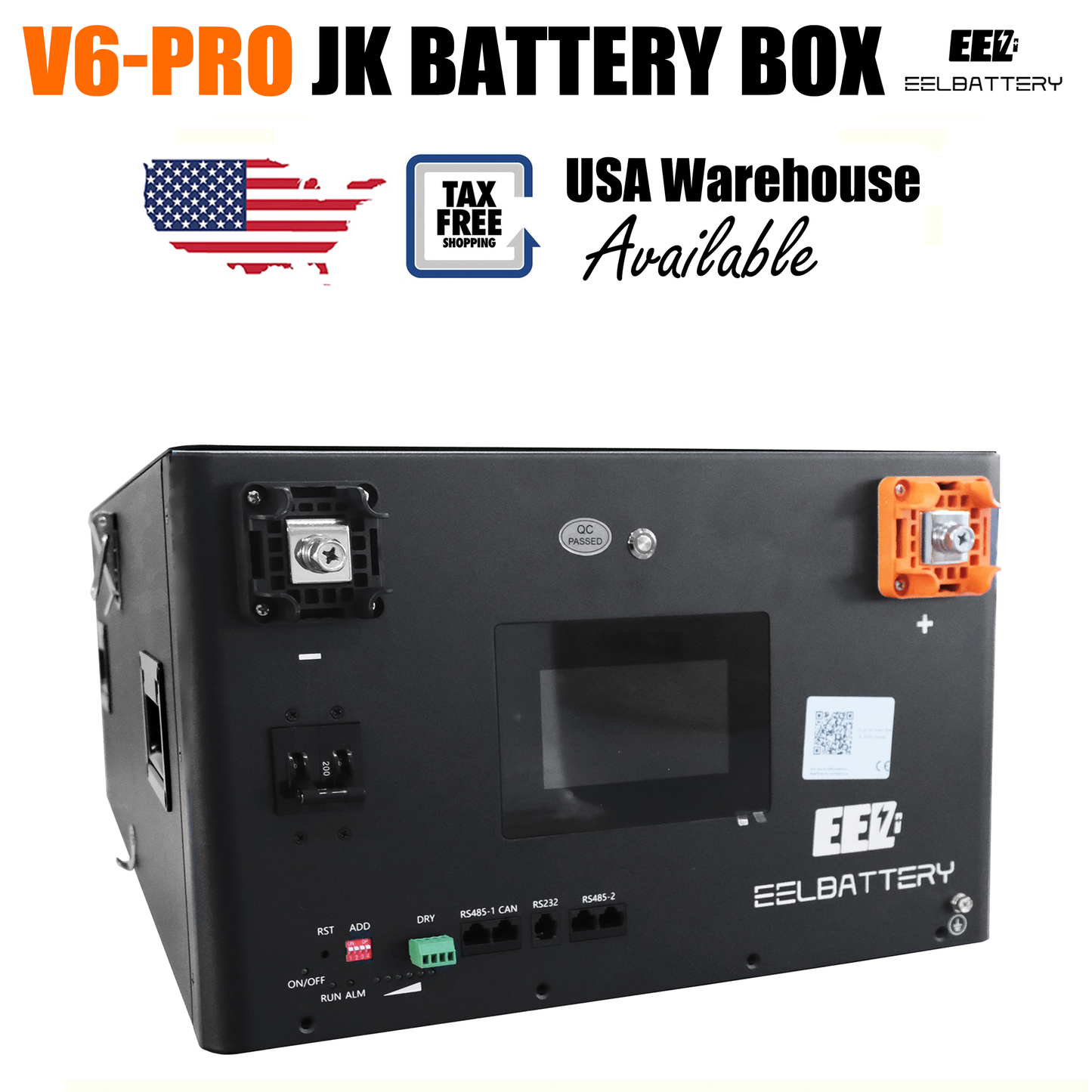 USA Stock-EEL 48V 16S V6-Pro JK Battery Stackable Box DIY Kits with 200A JK V19 BMS Energy Storage System EEL BATTERY
