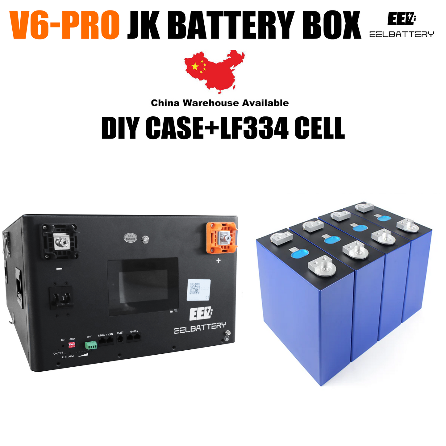 EEL 48V 16S V6-Pro JK Battery Stackable Box DIY Kits with 200A JK V19 BMS Energy Storage System EEL BATTERY
