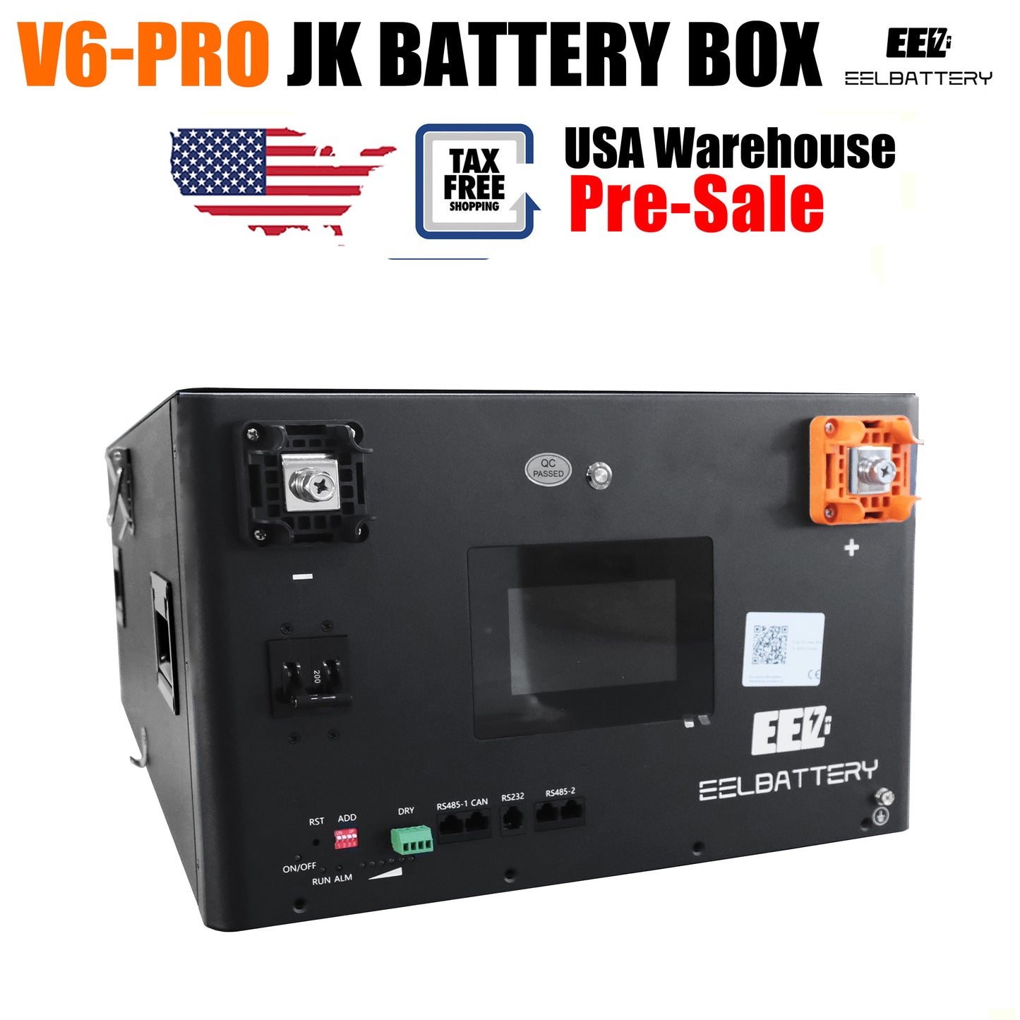 USA Stock-EEL 48V 16S V6-Pro JK Battery Stackable Box DIY Kits with 200A JK V19 BMS Energy Storage System Pre-Sale