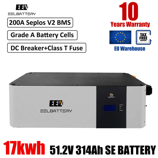 EU Stock-EEL 48V 16S V6-Pro MAX JK Battery Pre-assembled EVE LF334 Stackable Pack with 200A V19 Inverter BMS Energy Storage System Pre-sale Free Shipping & Free Tax & With Cells