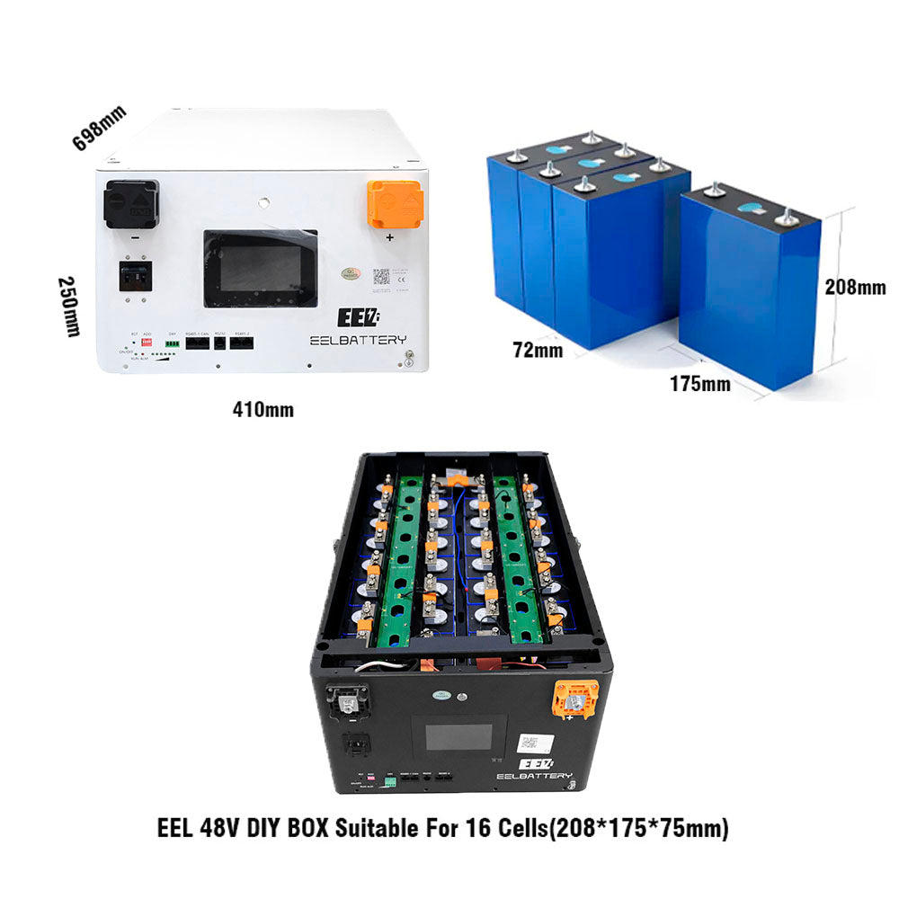 EEL 48V 16S V6-JK Battery Stackable Box DIY Kits with 200A JK V19 BMS Energy Storage System EEL BATTERY