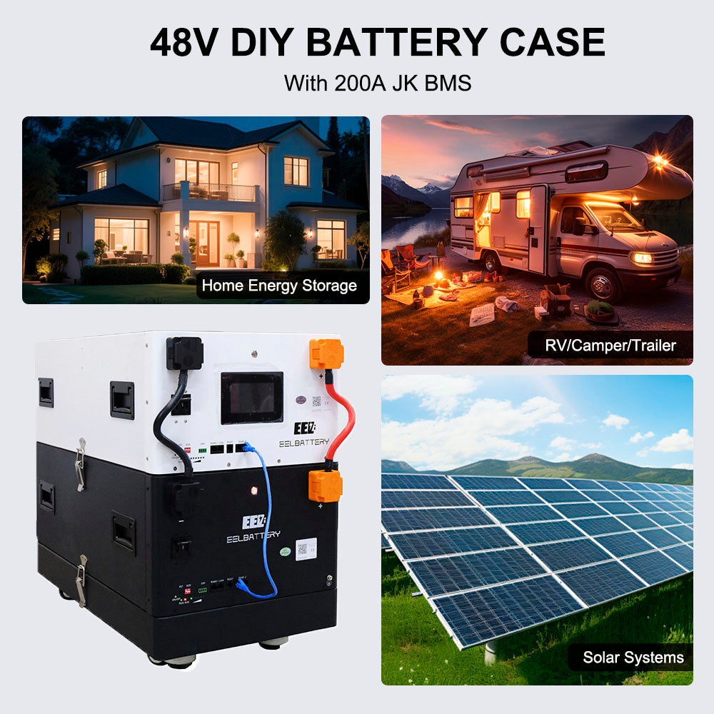 EU Stock-EEL 48V 16S V6-Pro JK Battery Stackable Box DIY Kits with 200A JK V19 BMS Energy Storage System Pre-sale Free Shipping & Free Tax & With Cells EEL BATTERY