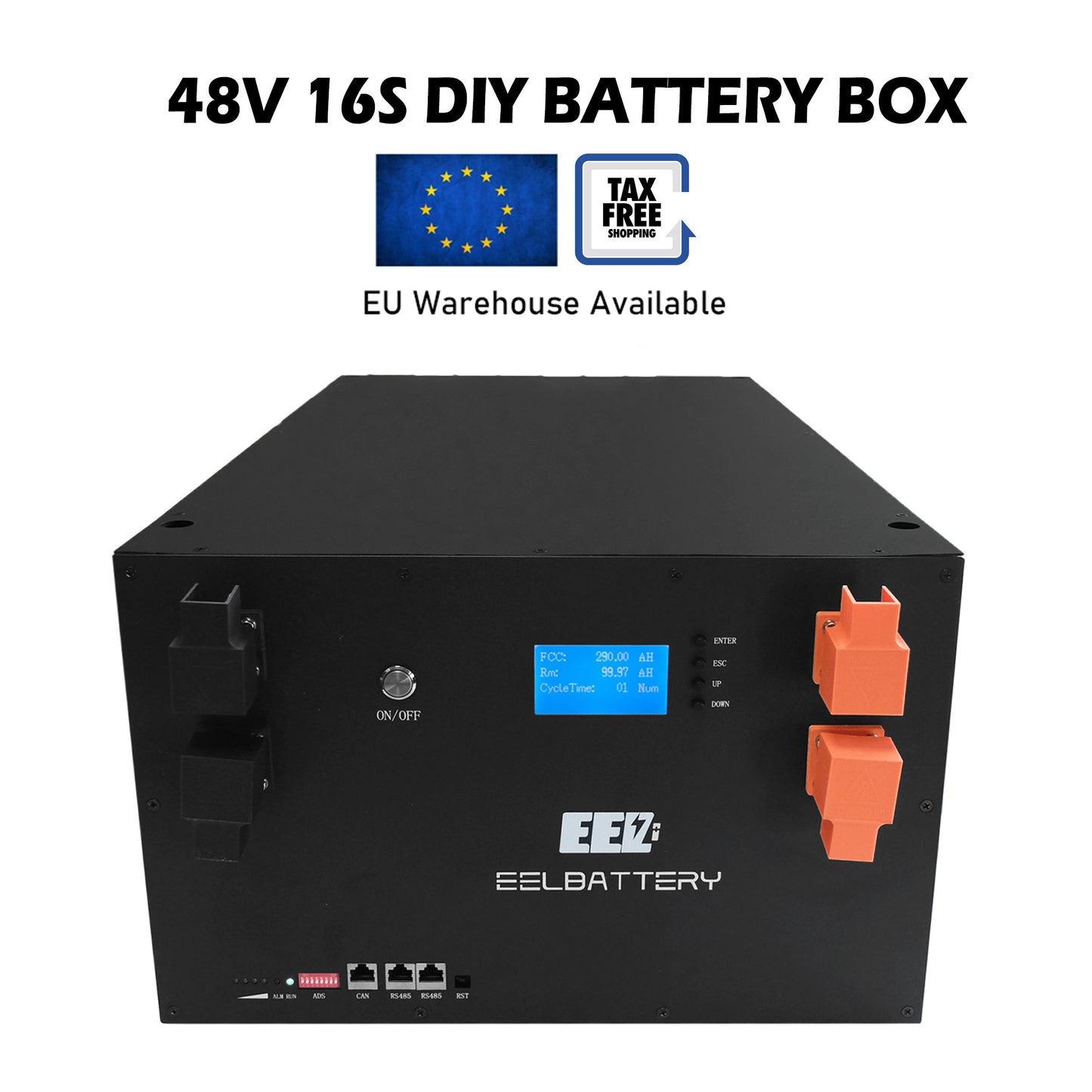 EU Stock EEL 48V 16S V3 Server Rack Battery DIY Unit 51.2V BOX Stackable Type with Fuse Pre-Sale