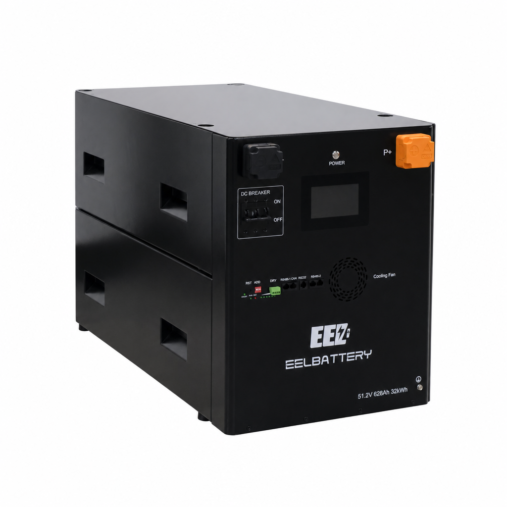 EEL 32kwh 51.2V 16S 628Ah EVE MB56 Stackable Battery Box DIY Kits with 300A JK V19 BMS For Solar Energy Storage System
