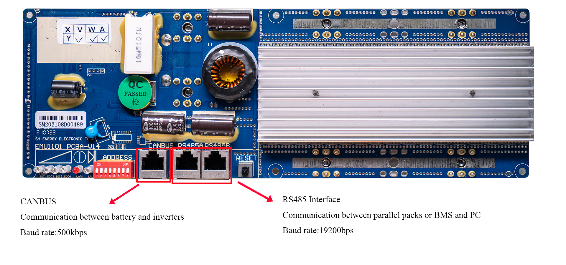 100A 150A 200A 8S 16S 24V 48V CAN/RS485 Lifepo4 Battery Seplos BMS Protection Board - EEL BATTERY