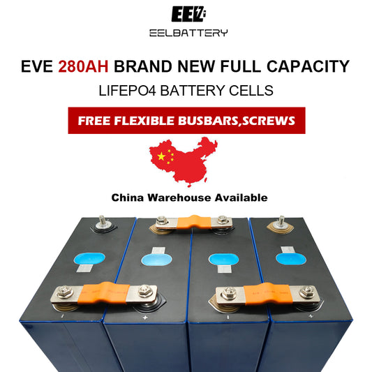 4PCS 3.2V Grade A EVE 280Ah lf280k LiFePO4 Battery Cells for DIY Solar China Shipping