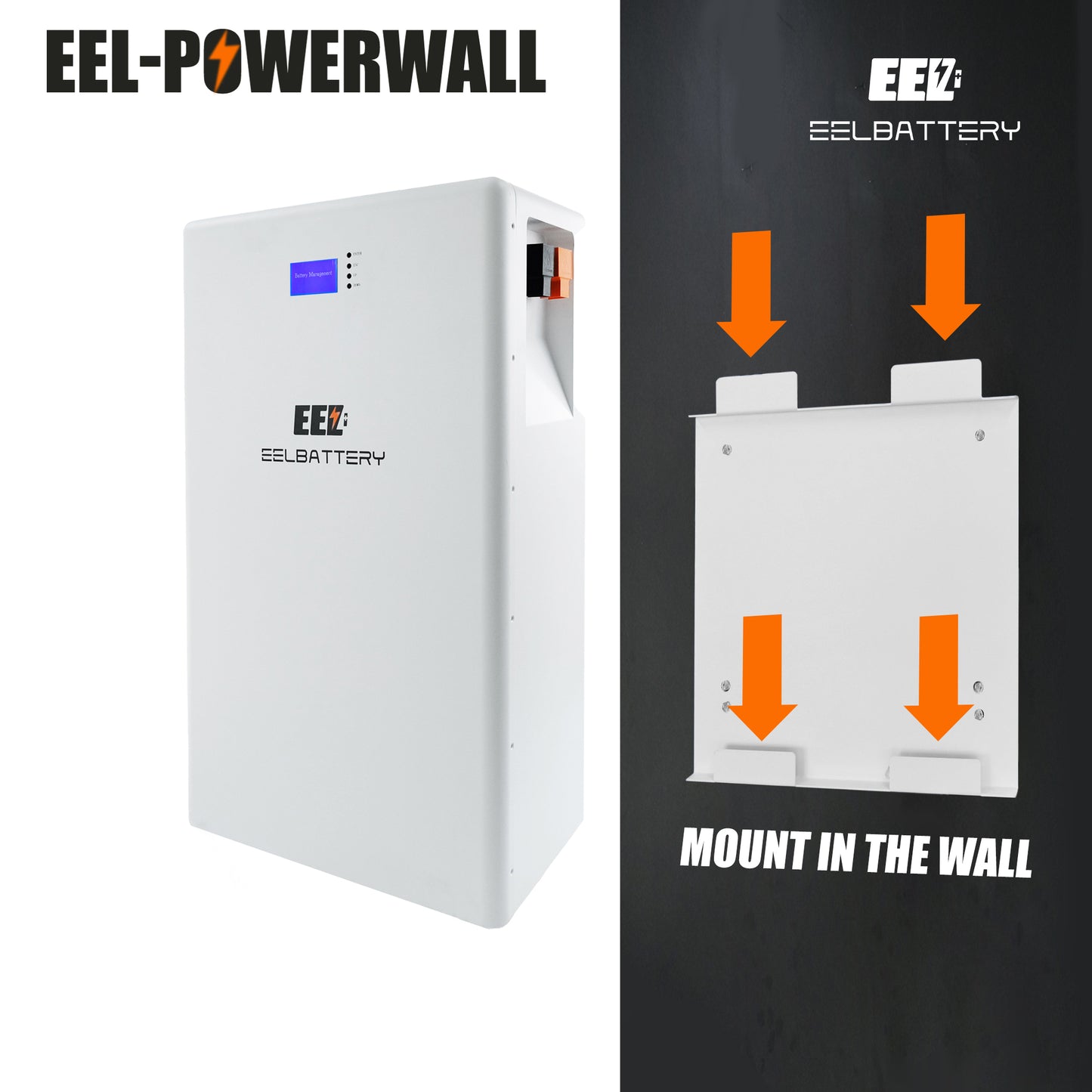 48V 16S DIY Power Wall Mount Kits Built-in Smart Bluetooth BMS Vertical Box 15kwh Home Energy Storage - EEL BATTERY