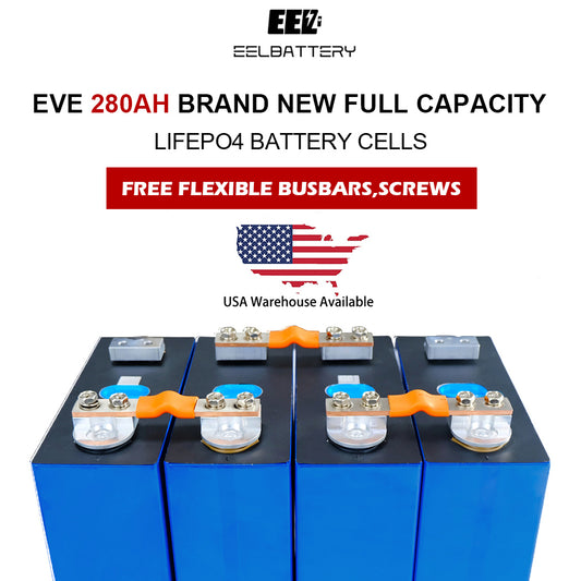 4PCS EVE280k 3.2V 280Ah Grade A with New Double Holes Studs LF280k LiFePO4 Battery Cells USA Stock