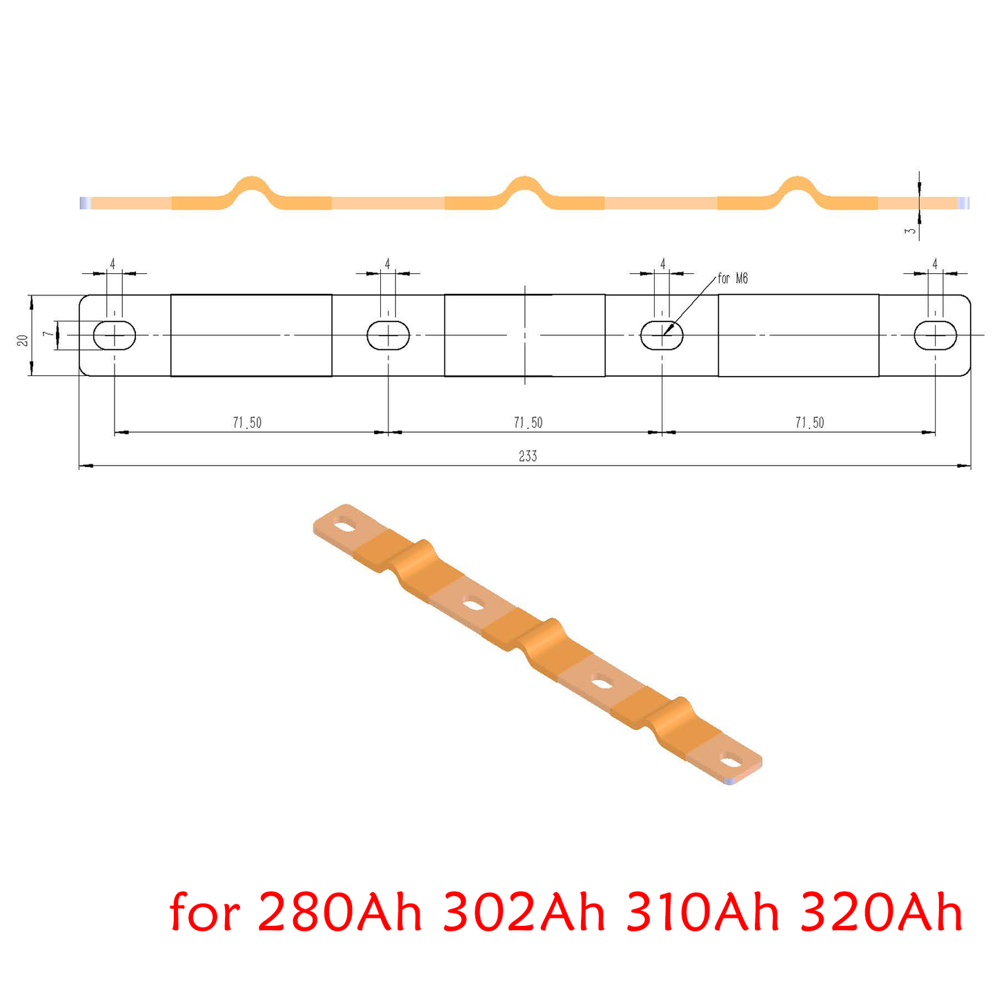 4PCS Flexible Nickel-Plated Copper Bus Bar Terminal Connectors Accessories(Short/Long)