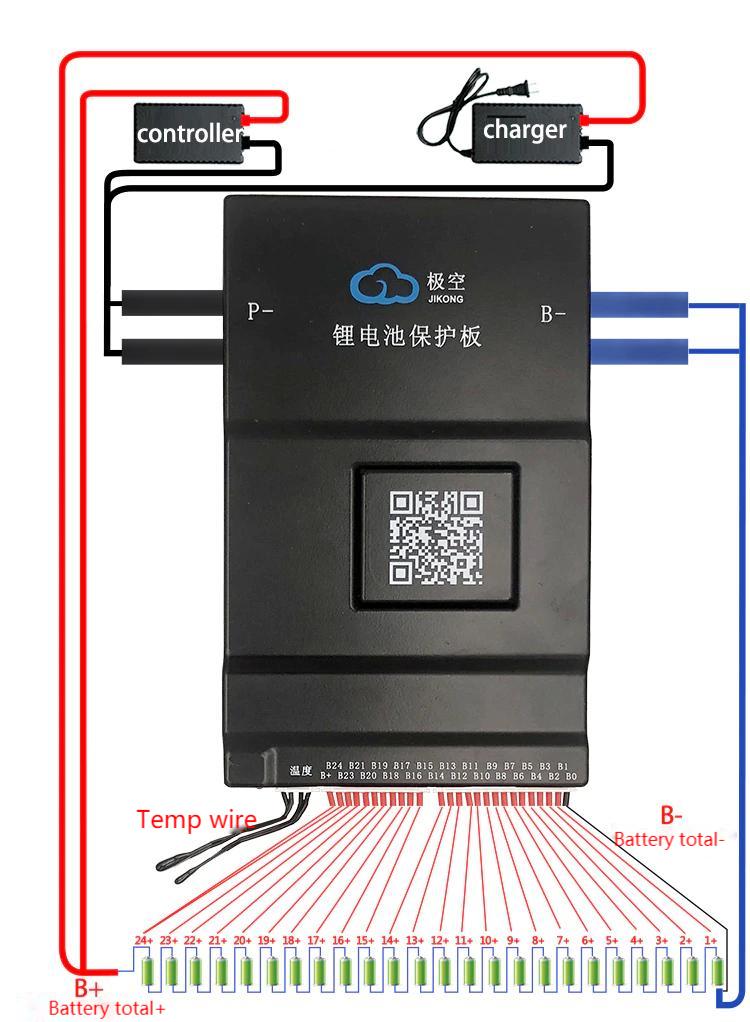 JK BMS 1A 2A Active Balance Lifepo4 BMS 8S 16S 24S 100A 150A 200A 500A Smart Board with Bluetooth - EEL BATTERY