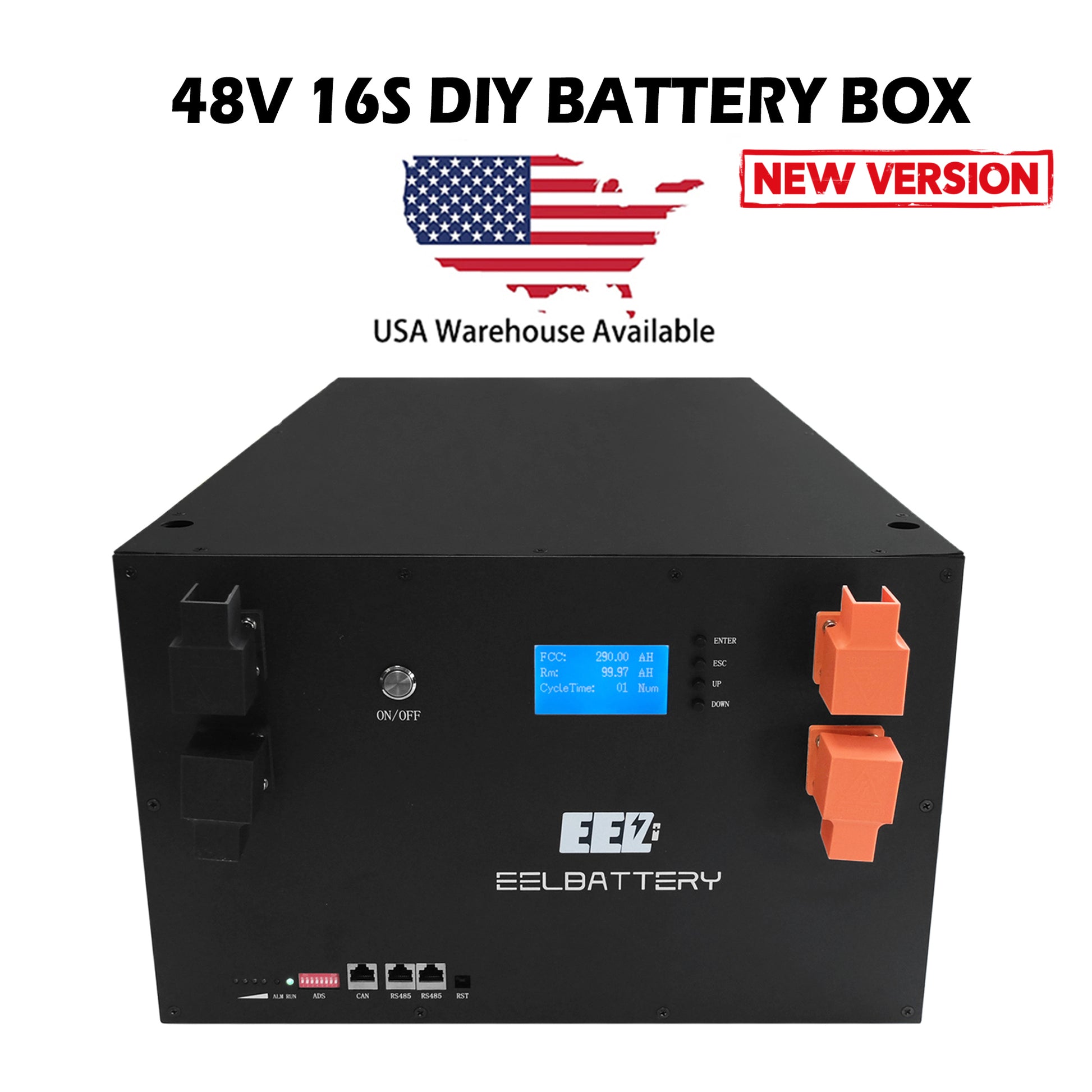 EEL 48V 16S Server Rack Battery DIY Unit BOX Kit 51.2V Stackable Type USA Stock EEL BATTERY