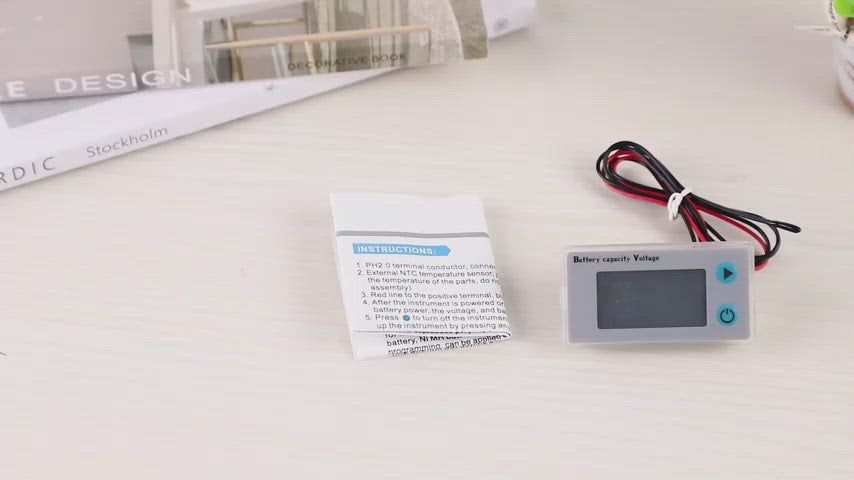 DROK Battery Monitor, 10-100V Digital Battery Capacity Tester, Percentage  Level Voltage Temperature Switch Meter Gauge 12V 24V 36V 48V LCD Display