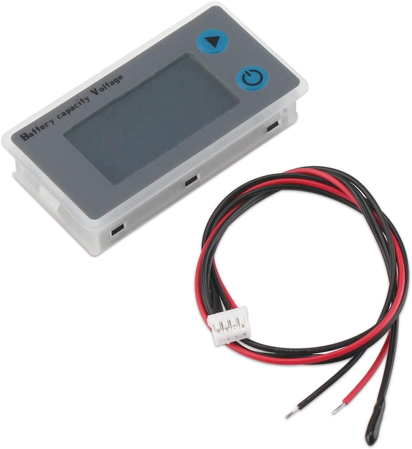 Lifepo4 Battery Monitor,10-100V Capacity Checker, Percentage Level Voltage Temperature Switch Meter Gauge 12V 24V 36V 48V LCD Indicator Panel