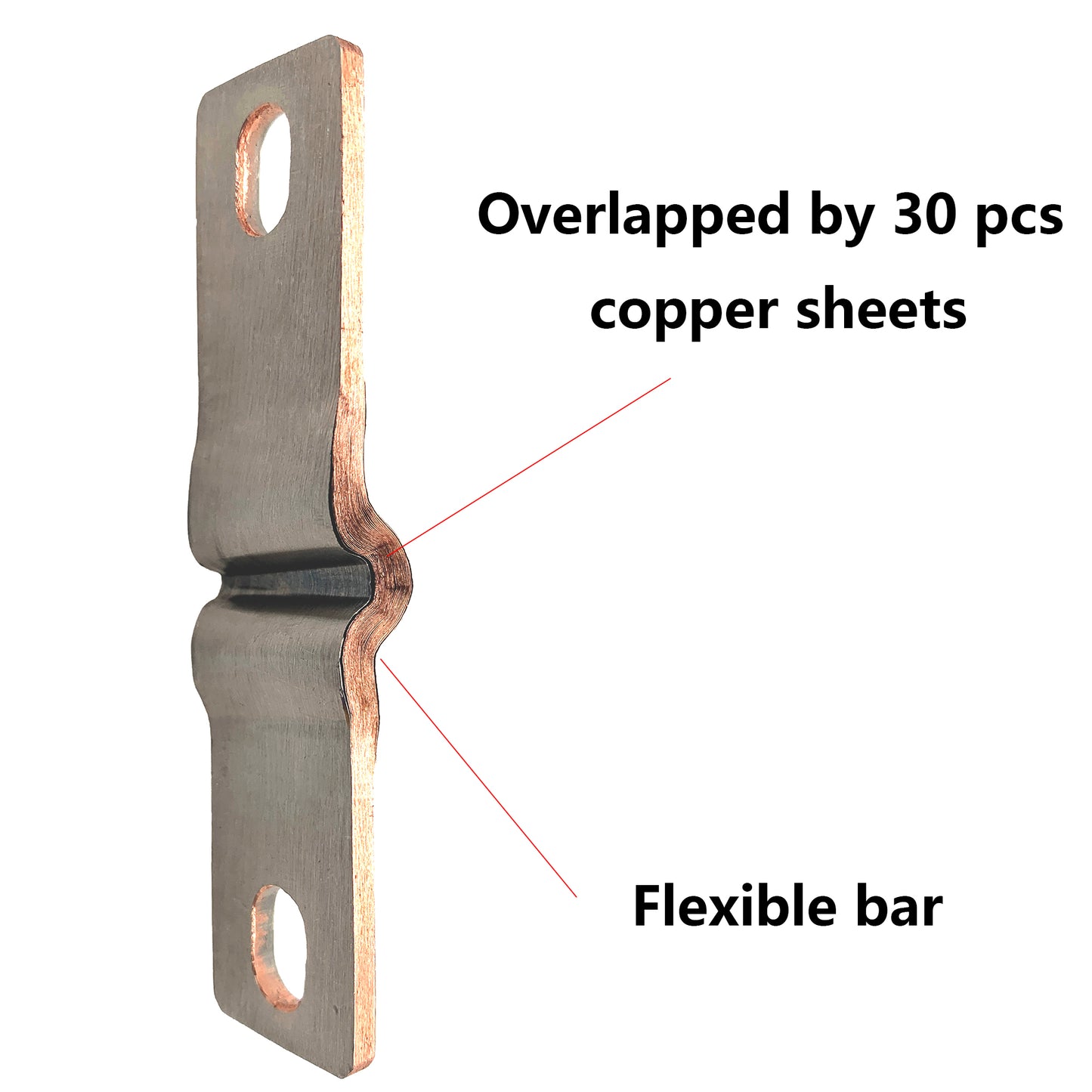4PCS Flexible Nickel-Plated Copper Bus Bar Terminal Connectors Accessories(Short/Long)